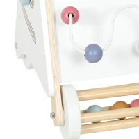 AIYAPLAY Wooden Baby Walker, Montessori Push Along Toy with 5 Blocks and Xylophone Mallet, Adjustable Speed for Toddlers 1.5-3Y(m-13)