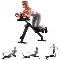 SPORTNOW Aparat de Vâslit Pliabil Profesional cu Benzi de Rezistență, 120 kg, Roșu și Negru(m-11)