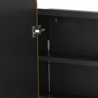 HOMCOM 76.2 x 11.6 x 61 cm Bathroom Mirror Cabinet, Wall Cabinet with Adjustable Shelves, Wall-Mounted or Recessed, Gold Tone(m-12)
