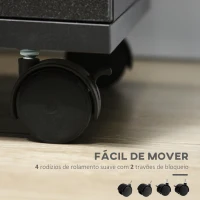 Vinsetto Bloco de Gavetas para Escritório Móvel de Arquivos com 3 Gavetas e Fechadura para Secretária Casa 40x40x61,5 cm Preto(m-7)