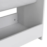 AIYAPLAY Meuble Rangement Enfant à 3 Niveaux avec 4 Porte-livres, 3 Bacs en Tissu et Compartiment, 64,5 x 30 x 66 cm, Blanc(m-14)