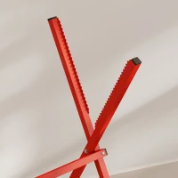 HOMCOM Tréteau Pliant Robuste en Acier, Charge 150 kg, Hauteur et Largeur Réglables, 102,5 x 71 x 101 cm, Rouge(m-11)