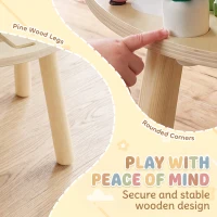 AIYAPLAY Wooden Baby Activity Table for 1-3 Years, 6-in-1 Montessori Activity Table with Gears, Bead Maze, Rotating Clock(m-5)