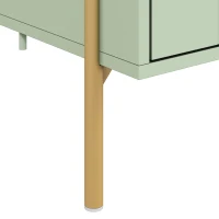 HOMCOM Modern Coffee Table, Living Room Table with Storage, 2 Drawers and Metal legs for Bedroom, Light Green(m-12)