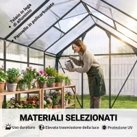 Outsunny Serra da Giardino in Policarbonato Anti UV 190x312x201cm con Finestra e Porta Scorrevole, in Alluminio(m-6)