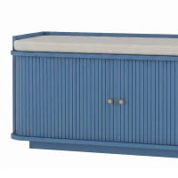 HOMCOM Hallway Storage Unit, Hallway Furniture Set with Shoe Storage Cabinet and 5 Hooks Coat Rack, Blue(m-11)