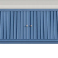 HOMCOM Hallway Storage Unit, Hallway Furniture Set with Shoe Storage Cabinet and 5 Hooks Coat Rack, Blue(m-10)