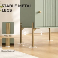 HOMCOM Modern Bedside Tables Set of 2, Side Tables with Drawer and Metal Legs for Living Room, Bedroom, Light Green(m-6)