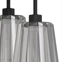 HOMCOM 3-Light Crystal Glass Ceiling Light, Triple Head with Dual Mounting, Modern Ceiling Lamp for Living Room, Black(m-11)