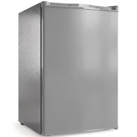 HOMCOM 85L Mini Freezer Countertop, Compact Freestanding Upright Freezer with Reversible Door, Removable Glass Shelves, Grey(m-1)