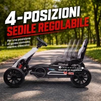 HOMCOM Go Kart Elettrico per Bambini 3-8 Anni, 12V 3-5 km/h, con Cintura di Sicurezza, Capacità 30 kg, Bianco(m-6)