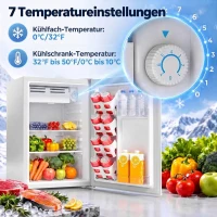 HOMCOM Minikoelkast met vriesvak, instelbare thermostaat, kleine koelkast, 1-deurs, 72,5 liter, wit(m-5)