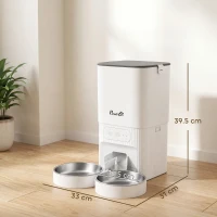 PawHut 7L Automatic Cat Feeder with App Control, 2.4G/5G WiFi, Timer, 15 Meals/Day, Dual Power, 10s Voice Recording, Anti-Clog(m-3)