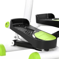HOMCOM Stepper fitnessapparaat, LCD-monitor, antislippedalen, Staal en ABS, 55x44x108 cm, Groen+Zwart(m-13)