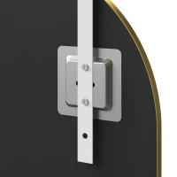 HOMCOM 40 x 110 cm Full Length Hanging Mirror, Arched Mirror with Adjustable Hooks, Over-the-Door or Wall-Mounted, Gold Tone(m-10)