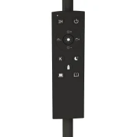 HOMCOM Modern Floor Lamp with Shelf, Dimmable Floor Lamp with Linen Shade, RF Remote and Foot Switch for Living Room, Black(m-11)