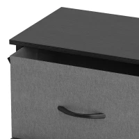 HOMCOM Chest of Drawers, Dresser with 4 Fabric Drawers, 4 Pockets, 2 Hooks and Steel Frame, Storage Unit, Grey(m-11)