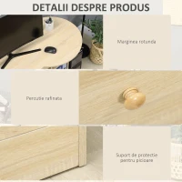 HOMCOM Birou PC pentru Birou cu Rafturi, Sertare si Polita Superioara din Lemn, 125x60x74 cm(m-7)
