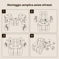 HOMCOM Poltrona Reclinabile Elettrica con Alzapersona, Massaggio a 8 Punti, Riscaldamentoe e Poggiatesta Regolabile a 3 livelli, in PU, con USB, Nero(m-9)