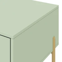 HOMCOM Modern Coffee Table, Living Room Table with Storage, 2 Drawers and Metal legs for Bedroom, Light Green(m-11)