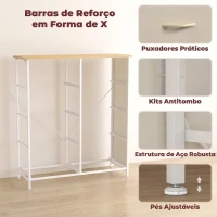HOMCOM Cómoda de Quarto com 8 Gavetas em Tecido, Bege(m-7)