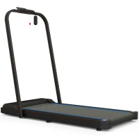 SPORTNOW 2.5HP Walking Pad, 1-6km/h Folding Treadmill with Remote Control and LED Display for Home Gym Office, Blue(m-11)
