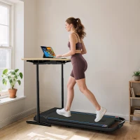 SPORTNOW 2.5HP Walking Pad, 1-6km/h Folding Treadmill with Remote Control and LED Display for Home Gym Office, Blue(m-9)
