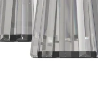 HOMCOM 3-Light Crystal Glass Ceiling Light, Triple Head with Dual Mounting, Modern Ceiling Lamp for Living Room, Black(m-12)