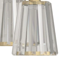 HOMCOM 3-Light Crystal Glass Ceiling Light, Triple Head with Dual Mounting, Modern Ceiling Lamp for Living Room, Gold Tone(m-11)