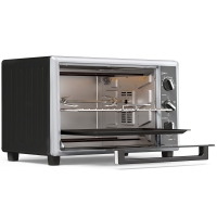 HOMCOM Mini-Four Électrique avec Broche Rotative 32L 1500W, Four à Convection Multifonction, Chaleur Tournante, Minuterie, Noir