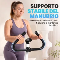 HOMCOM Stepper con Manubrio, Pedali Antiscivolo e Monitor LCD, in Acciaio e ABS, 55x44x108 cm, Bianco Nero e Bianco(m-7)