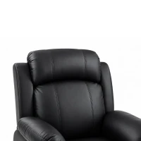 HOMCOM Poltrona Reclinabile Elettrica con Alzapersona, Massaggio a 8 Punti, Riscaldamentoe e Poggiatesta Regolabile a 3 livelli, in PU, con USB, Nero(m-16)