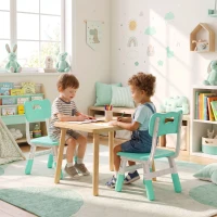 AIYAPLAY Schreibtischstuhl Kinder 2er Set, 26-30cm höhenverstellbar ergonomischer Rückenlehne armlose für 1,5–8 Jahren Grün(m-9)