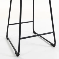 HOMCOM Conjunto de 2 Banquetas de Bar, Banquetas em Chenille, Assento Estofado 64H cm, Encosto e Apoia-Pés, Cinza(m-9)