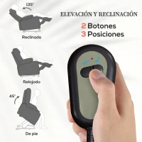HOMCOM Sillón Relax Reclinable Eléctrico Levanta Personas con Masaje y Calor Lumbar Asiento con Muelles Puerto USB de Chenilla(m-4)
