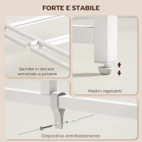 HOMCOM Scrivania Pieghevole Salvaspazio con Stand per Monitor Rimovibile, 100x48x87.5 cm, Bianco(m-6)