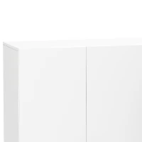 HOMCOM Bathroom Wall Cabinet, Wall-Mounted Bathroom Storage Cabinet with 3 Doors, Adjustable Shelf for Kitchen, White(m-11)