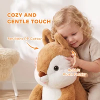 AIYAPLAY Rocking Horse, Stable Plush Ride on Horse Squirrel Design with Animal Sounds, Security Belt for Toddlers 1-3 Y, Brown(m-7)