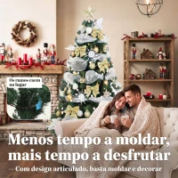 HOMCOM Árvore de Natal 180 cm com 200 Luzes LED 8 Modos 800 Ramos e Comando Verde(m-7)