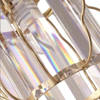 HOMCOM Crystal Ceiling Light Fixtures, Modern Semi-Flush Ceiling Lighting with Crystal Strips, 2 Pack, Gold Tone(m-12)