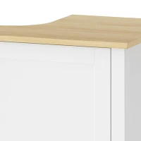 HOMCOM Under Sink Bathroom Cabinet with 2 Doors, Open Shelf and U-Shape Cut-Out for Basin with or without Pedestal, White(m-9)