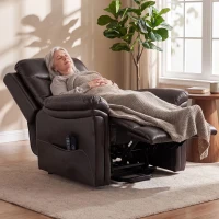 HOMCOM Power Lift Recliner Chair with Vibration Massage, Heat, USB - Brown(m-9)