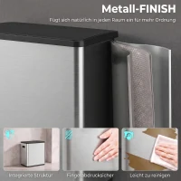 HOMCOM Automatischer Mülleimer mit Infrarot-Bewegungssensor und Mülltrennsystem Deckel 60L Silber(m-7)