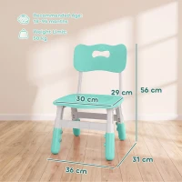 AIYAPLAY 2 PCS Kids Desk Chairs, 3 Level Height Adjustable Children's Chairs with Backrest for 1.5-8 Years, Max Load 50KG, Green(m-3)