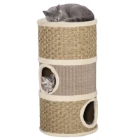 PawHut kattenkrabpaal Kattenton voor katten 3 niveaus Krabpaal klimboom Kattenmeubel met sisal pluche 37,5 x 37,5 x 70 cm(m-15)