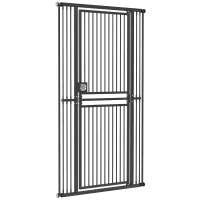PawHut 180cm Extra Tall Cat Gate, Adjustable Pet Gate with 74-100 cm Wide, Pressure Fit, Pull-Ring Latch, Black(m-15)