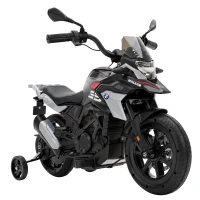 AIYAPLAY Moto Elétrica Infantil BMW G310 GS 12 V com Licença Oficial, 2 Rodas Auxiliares, Arranque Suave, 3-6 km/h, Preto(m-1)