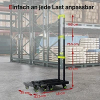 HOMCOM Sackkarre klappbar Metall Transportkarre mit Räder verstellbarem Griff 49 x 35 x 102 cm Grün(m-5)