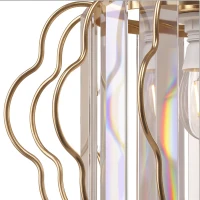 HOMCOM Crystal Ceiling Light Fixtures, Modern Semi-Flush Ceiling Lighting with Crystal Strips, 2 Pack, Gold Tone(m-11)