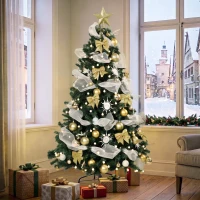 HOMCOM Árvore de Natal 180 cm com 200 Luzes LED 8 Modos 800 Ramos e Comando Verde(m-8)
